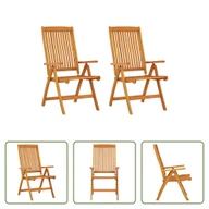 Fotele i krzesła ogrodowe - The Living Store Składane krzesła ogrodowe 2 szt. Lite drewno eukaliptusowe - miniaturka - grafika 1