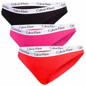 Majtki damskie - CALVIN KLEIN BIKINI DAMSKIE MAJTKI 3PK CZARNE/RÓŻOWE/CZERWONE r.XS - miniaturka - grafika 1