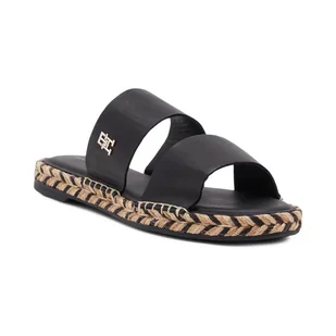 Tommy Hilfiger Skórzane klapki - Klapki i japonki damskie - miniaturka - grafika 1