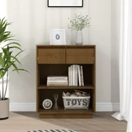 Szafki do salonu - Lumarko Szafka, miodowy brąz, 60x34x75 cm, lite drewno sosnowe - miniaturka - grafika 1