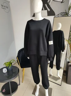 Masełkowy dres oversize - czarny One size - Dresy damskie - miniaturka - grafika 1