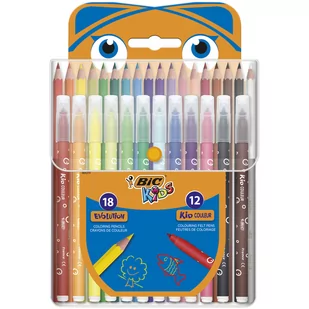 BIC Zestaw kredki 2w1 + flamastry - Przybory szkolne - miniaturka - grafika 2
