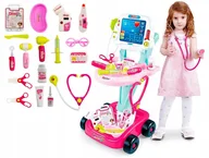 Zabawy w naśladowanie dorosłych - Zestaw Małego Lekarza Wózek Ekg + Akcesoria Dźwięk - miniaturka - grafika 1