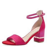 Sandały damskie - MARCO TOZZI Feel Me sandały damskie, miękka podszewka, wegańskie, 2-28303-42 sandały z obcasem, Pink Comb, 37 eu - miniaturka - grafika 1
