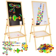 Tablice dla dzieci - Drewniana Dwustronna Tablica Sztaluga - miniaturka - grafika 1