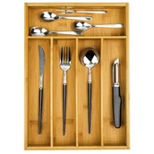 Pozostałe akcesoria kuchenne - Organizer na sztućce bambusowy GAEL - miniaturka - grafika 1
