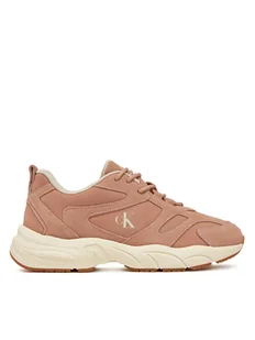 Calvin Klein Jeans Sneakersy Retro Tennis Low Mg Mix Media Wn YW0YW01639 Różowy - Sneakersy damskie - miniaturka - grafika 1