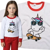 Piżamy dla dziewczynek - Piżama dziecięca Jednorożec Unicorn Na Deskorolce 98/104 - VoloDonum - miniaturka - grafika 1