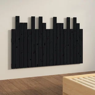 Wezgłowie łóżka, czarne, 127,5x3x80 cm, lite drewno sosnowe Lumarko! - Inne meble do sypialni - miniaturka - grafika 5