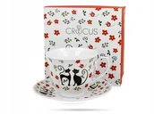 Filiżanki - Filiżanka do kawy spodek koty etno porcelana 250ml - miniaturka - grafika 1
