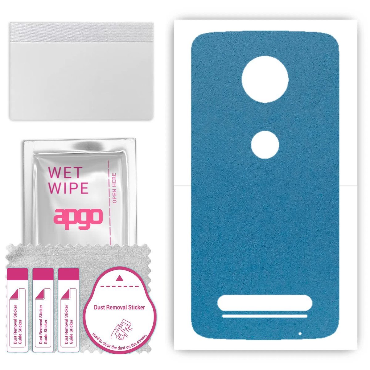 Folia naklejka skórka strukturalna na TYŁ Zamsz do Motorola Moto Z2 Play - Zamsz Niebieski - apgo SKINS