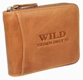 Portfele - Portfel Skórzany WILD Skóra Licowa Duży Poziomy Metalowy Suwak RFID WI5267 12,5 x 9,5 x 2 [cm] - miniaturka - grafika 1