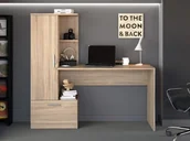 Biurka dla dzieci - Biurko z regałem dąb sonoma z półkami i szufladą do pokoju - miniaturka - grafika 1