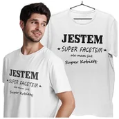 Walentynki - KOSZULKA NA WALENTYNKI PREZENT DLA CHŁOPAKA JESTEM SUPER FACETEM - miniaturka - grafika 1