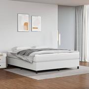 Łóżka - Lumarko Łóżko kontynentalne, białe, 180x200 cm, obite sztuczną skórą - miniaturka - grafika 1