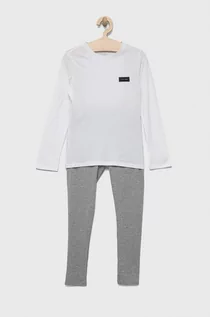 Piżamy dla dziewczynek - Calvin Klein Underwear piżama dziecięca kolor biały gładka - grafika 1