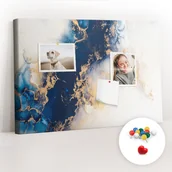 Tablice i flipcharty - Szkolna Tablica korkowa 60x40 cm, Kolorowe Pinezki, wzór Marmur wzór - miniaturka - grafika 1