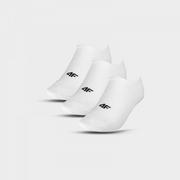 Skarpetki damskie - Damskie skarpetki stopki (3-pack) 4FWMM00USOCF274 - białe - miniaturka - grafika 1