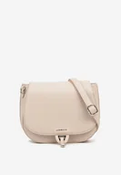 Torebki damskie - Beżowa Dwukomorowa Torebka Listonoszka z Ozdobną Klapą Redavinae - miniaturka - grafika 1