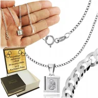 Naszyjniki męskie - Srebrny Łańcuszek Męski Naszyjnik Pancerka Srebro 925 Z Medalikiem Grawer - miniaturka - grafika 1