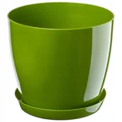 Donice - Doniczka Agen z podstawką 12 cm, zielona - miniaturka - grafika 1