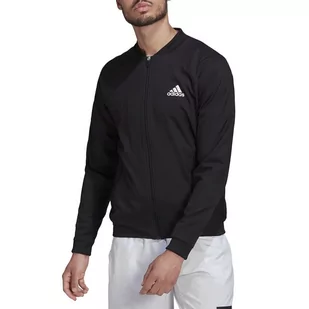 Bluza adidas Tennis Stretch-Woven H67151 - czarna - Adidas - Kurtki i kamizelki sportowe męskie - miniaturka - grafika 1