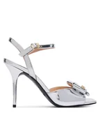 Sandały damskie - LOVE MOSCHINO Sandały JA16069G0OJE090B Srebrny - miniaturka - grafika 1