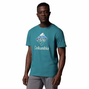 Męska koszulka Columbia Rapid Ridge Graphic river blue - L - Koszulki męskie - miniaturka - grafika 1