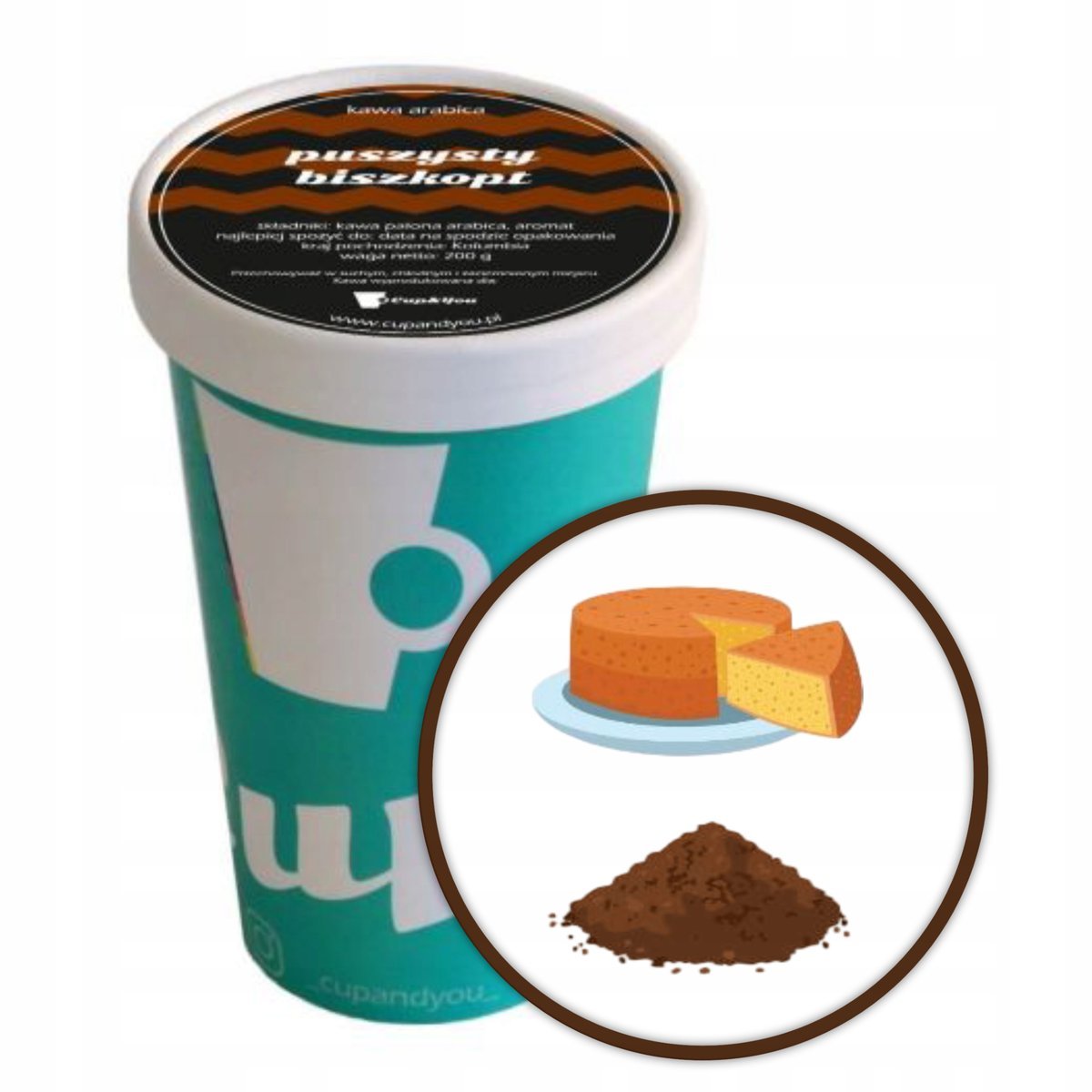 Kawa aromatyzowana mielona PUSZYSTY BISZKOPT ARABICA Cup&You 200g PREMIUM - smakowa uczta dla podniebienia