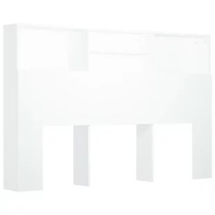 Lumarko Wezgłowie łóżka z półkami, białe, 160x19x103,5 cm - Inne meble do sypialni - miniaturka - grafika 3
