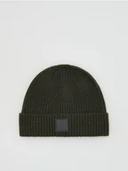 Czapki męskie - Reserved - Czapka beanie z naszywką - jasny zielony - miniaturka - grafika 1