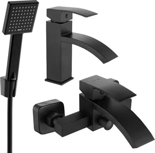 Mexen Libra R45 zestaw wannowy, czarny - 745103R45-70 - Zestawy baterii łazienkowych - miniaturka - grafika 1