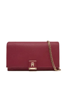 Tommy Hilfiger Torebka Th Her Flap W/Chain AW0AW17403 Czerwony - Torebki damskie - miniaturka - grafika 1