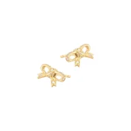 Biżuteria dla dzieci - Złote kolczyki 585 Błyszczące Kokardy - miniaturka - grafika 1