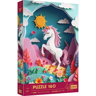 Puzzle, 40-lecie Trefl - Paper Art: Jednorożec, 160 el. - Puzzle - miniaturka - grafika 1
