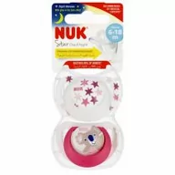 Smoczki uspokajające - Nuk Smoczek uspokajający silikonowy 6-18m Star Day&Night 10736727 2 szt. - miniaturka - grafika 1