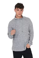 Swetry męskie - Trendyol Męska bluza z okrągłym kołnierzem zwykły zwykły sweter bluza, Szary, XL - miniaturka - grafika 1