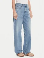 Spodnie damskie - Lee Jeansy Rider 112365089 Niebieski Wide Leg - miniaturka - grafika 1
