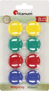 Titanum Magnesy Okrągłe 27mm 8 szt. 4 kolory - Artykuły biurowe Titanum Magnesy Okrągłe 27mm 8 szt. 4 kolory - Artykuły biurowe - miniaturka - grafika 1