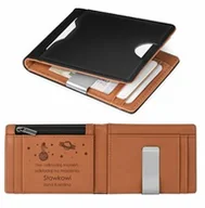 Portfele - Smart portfel skórzany z grawerem w kolorze czarno-brązowym dla męża - miniaturka - grafika 1