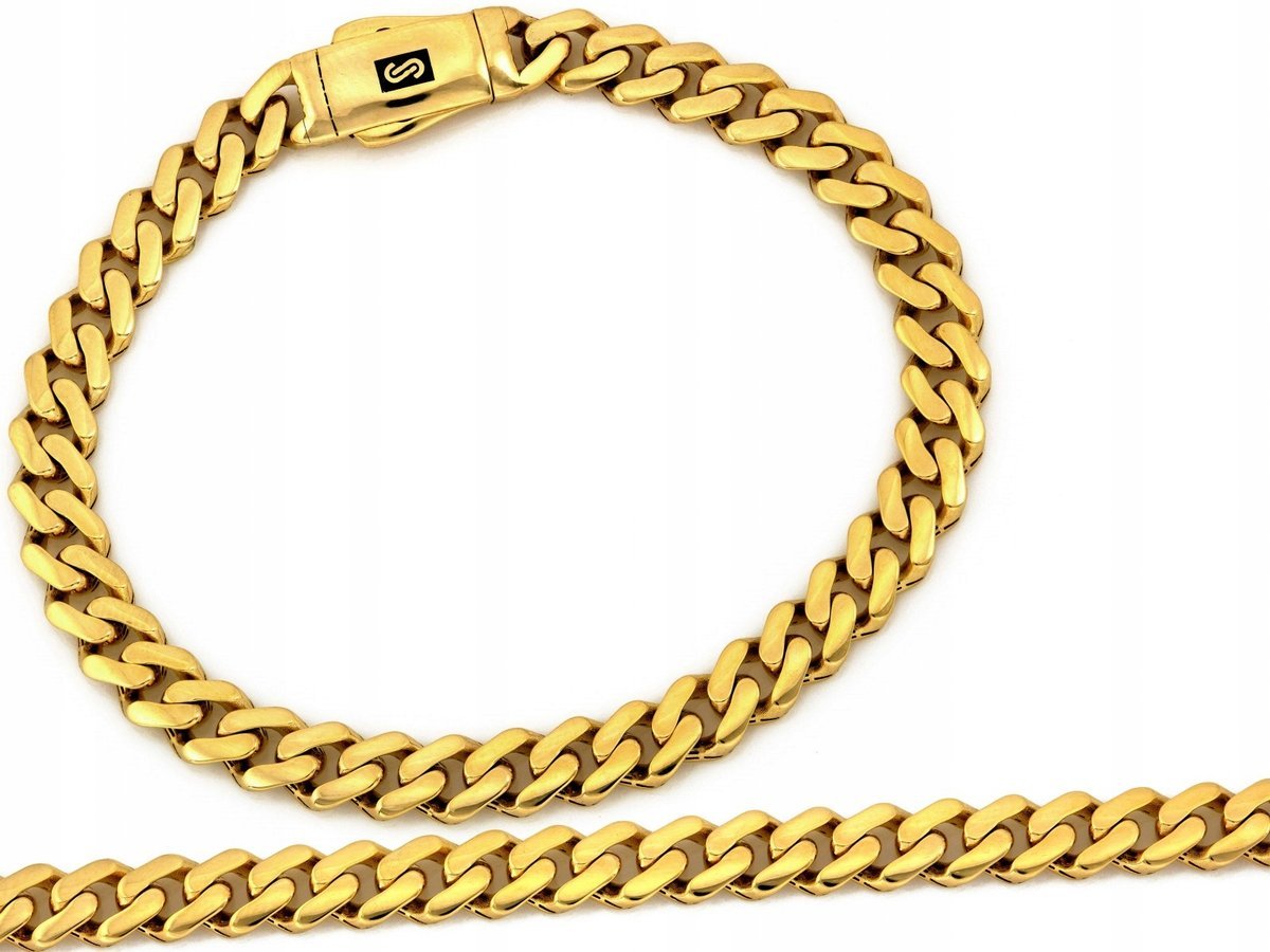 Męska bransoleta ze złota 585 pancerka 14k 10.64g rozmiar 22 elegancka