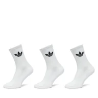 Skarpetki męskie - Zestaw 3 par wysokich skarpet unisex adidas Trefoil Cushion IJ5616 Biały - miniaturka - grafika 1