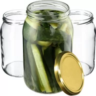 Pojemniki kuchenne - Słoiki Simo 900ml 24 szt. 82mm + wieczka złote - miniaturka - grafika 1