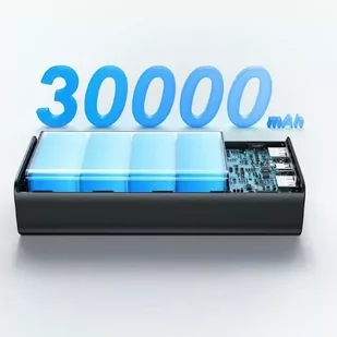 USAMS Powerbank PB68 30000mAh 65W QC3.0+PD Fast Charge + kabel USB-C/USB-C 100W czarny/black ATXLOGTC01 (US-CD185) - Powerbanki - miniaturka - grafika 4