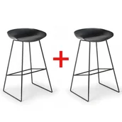 Fotele i krzesła biurowe - Krzesło barowe MONTY 1+1 GRATIS, czarne - miniaturka - grafika 1