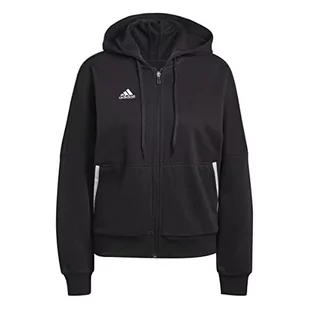 adidas Damska bluza z kapturem Track Top, czarny/biały, XS - Bluzy damskie - miniaturka - grafika 1