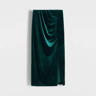 Spódnice - Reserved - Spódnica midi z marszczeniem - Zielony - grafika 1