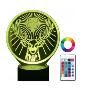 Lampka Nocna Jagermeister Jager 3D Led Grawer Imię - Lampy stojące - miniaturka - grafika 1