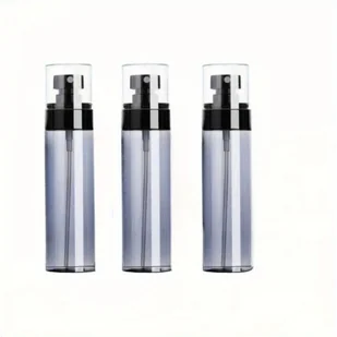 TEMU 3-pakowe butelki podróżne z rozpylaczem z mistem ultrafajnym - przenośny czarny przezroczysty plastik z rozdzielonymi końcówkami do pielęgnacji - Pozostałe akcesoria kosmetyczne - miniaturka - grafika 1
