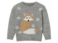 Swetry dla dziewczynek - lupilu® Sweter dziecięcy z okrągłym dekoltem (98 - 104, Szary) - miniaturka - grafika 1
